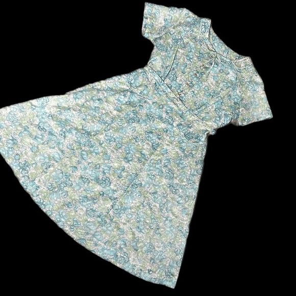 Vintage Dresses & Skirts - Vintage 50s Blue Floral Dress